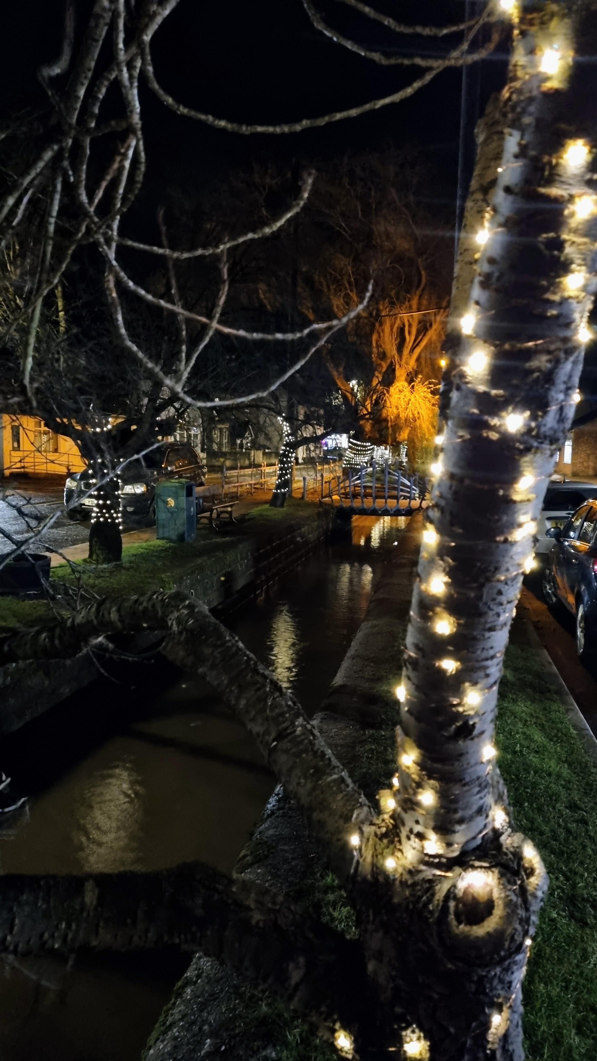 christmas lights along the beck