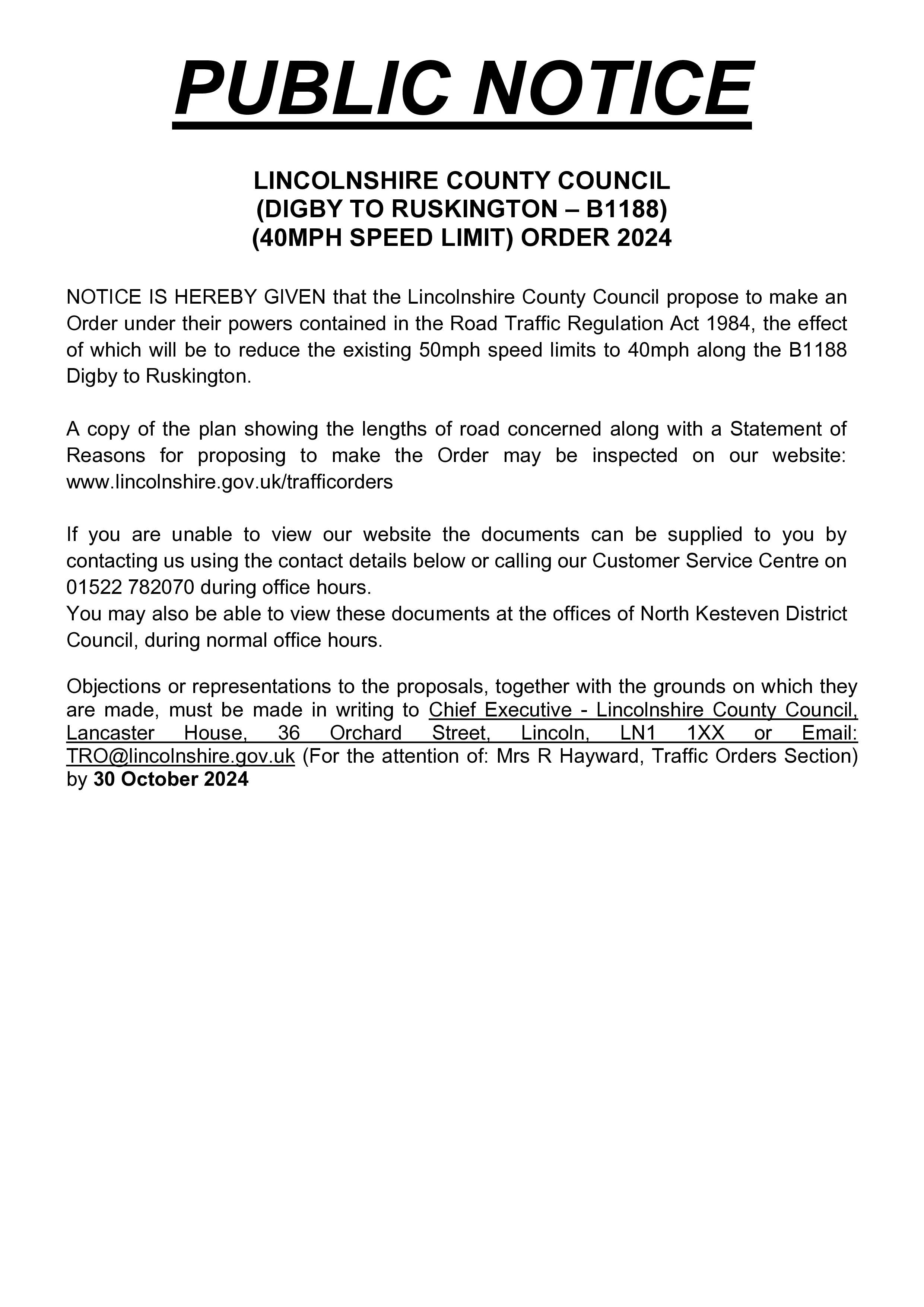 Public notice b11888 digby to ruskington 2094