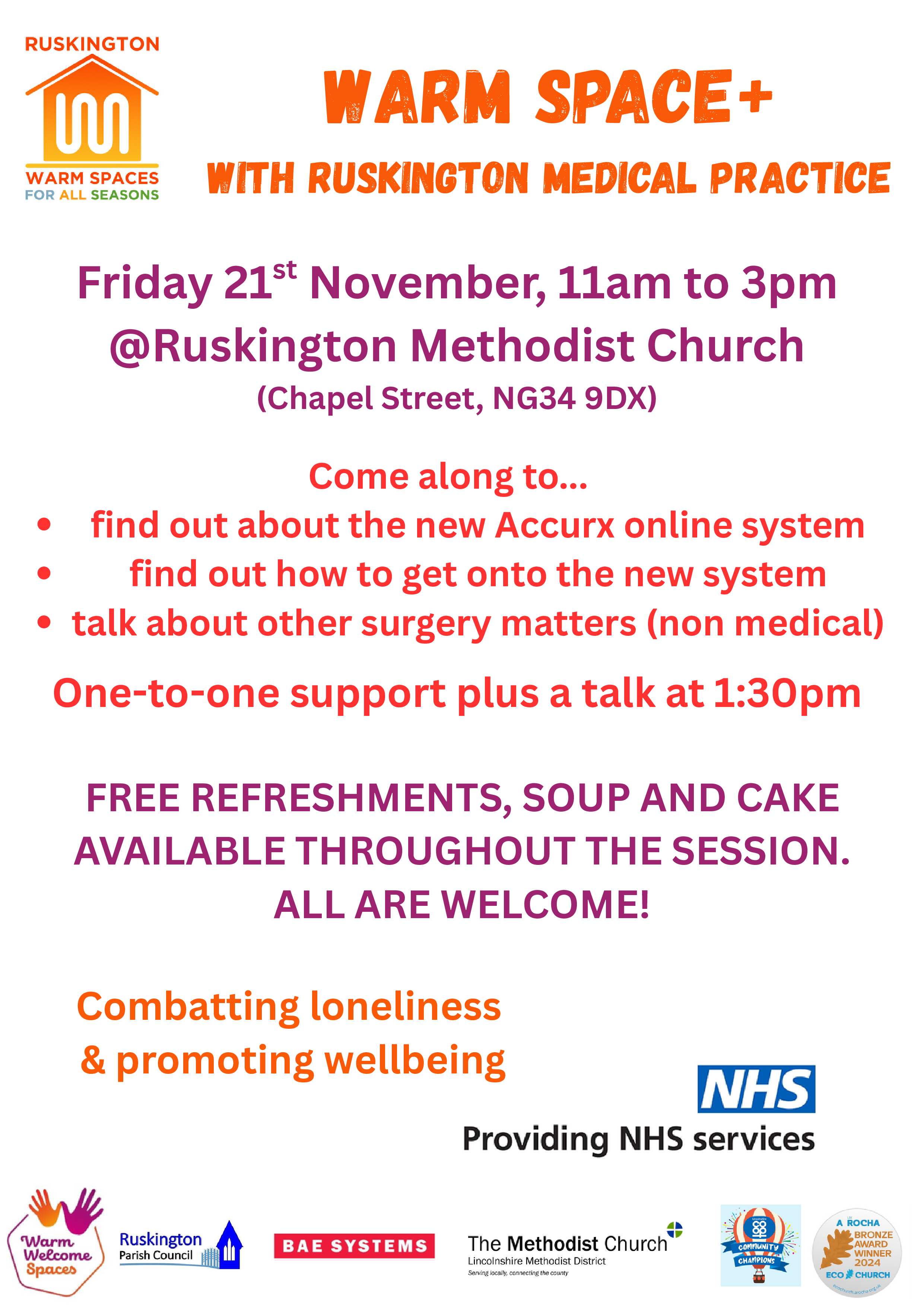 warm space pluss event flyer 